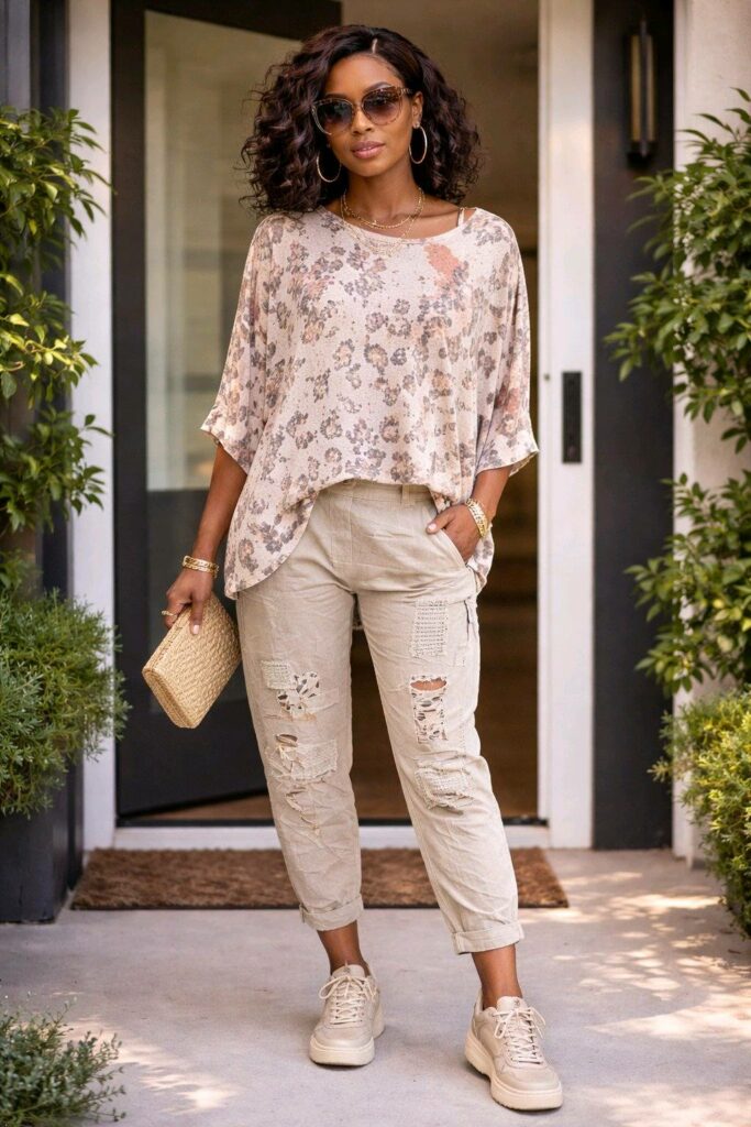 Pulli und Hose in Frühlingsfarben