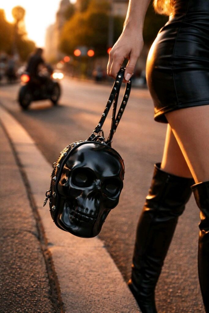 Tasche mit Totenkopfmotiv